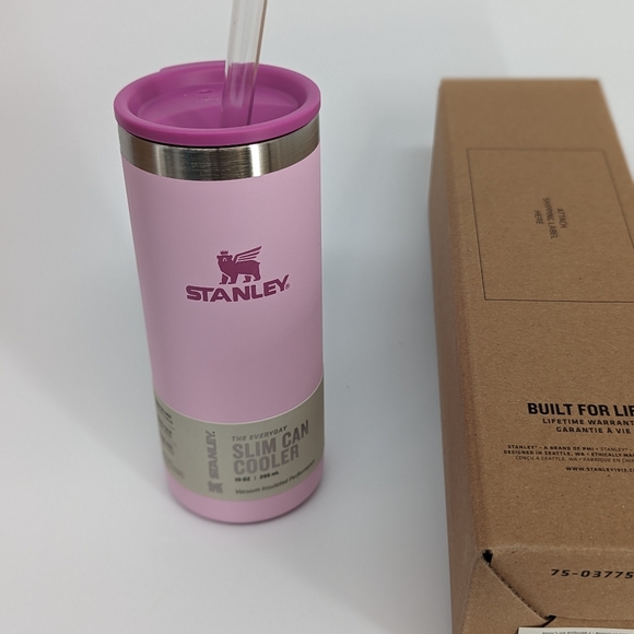 New Stanley The Everyday Slim Can Cooler Cup With Lid 10oz Cherry Blossom 🌸 - Picture 1 of 7